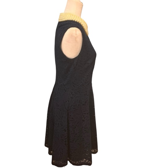 BETSEY JOHNSON Faux Pearl Collar Fit &Flare Dress cottagecore size 6 blue Lacey - Picture 4 of 16